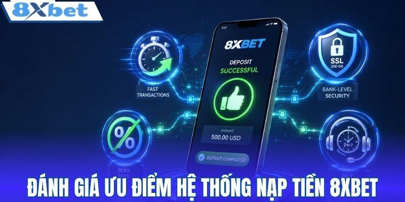 Đánh giá ưu điểm hệ thống nạp tiền 8XBET