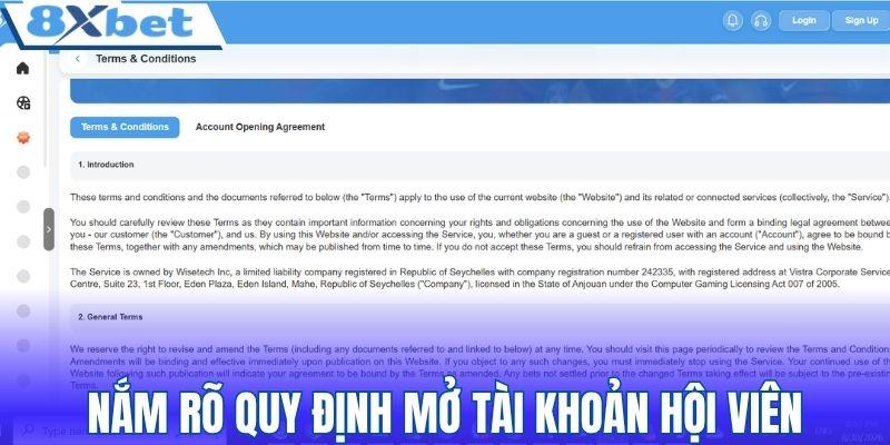 Nắm rõ quy định mở tài khoản hội viên